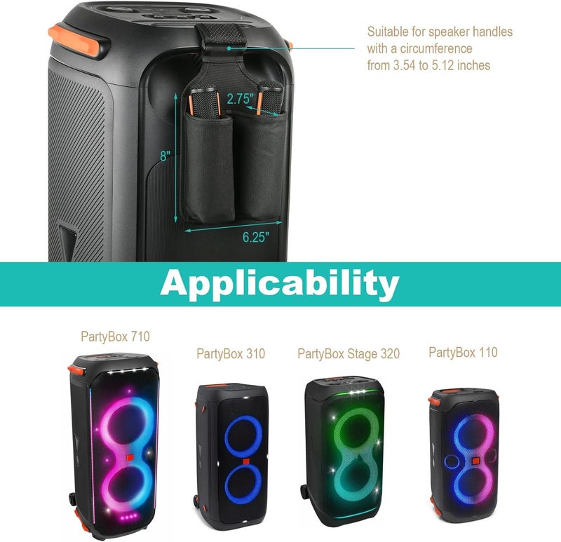 TXesign حامل ميكروفون لجهاز JBL PartyBox Stage 320، حامل تخزين لتعليق الميكروفونات اللاسلكية القياسية لملحقات ميكروفون JBL PartyBox اللاسلكي - Image 3